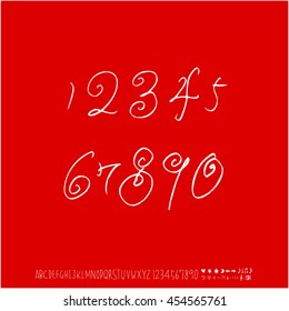 Alphabet & number / handwriting - vector