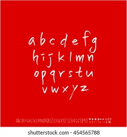 Alphabet & number / handwriting - vector
