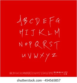 Alphabet & number / handwriting - vector
