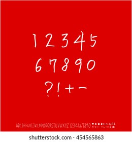 Alphabet & number / handwriting - vector