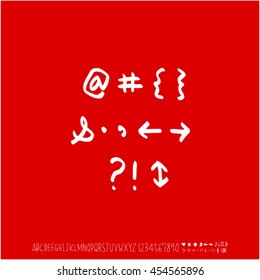 Alphabet & number / handwriting - vector