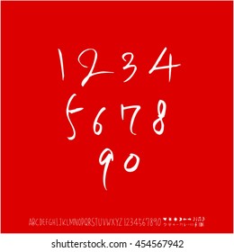 Alphabet & number / handwriting - vector