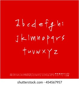 Alphabet & number / handwriting - vector