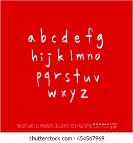 Alphabet & number / handwriting - vector