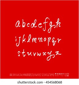 Alphabet & number / handwriting - vector