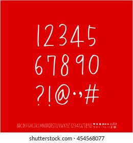 Alphabet & number / handwriting - vector