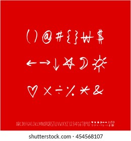 Alphabet & number / handwriting - vector