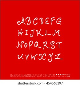 Alphabet & number / handwriting - vector