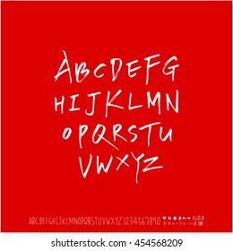 Alphabet & number / handwriting - vector