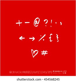 Alphabet & number / handwriting - vector