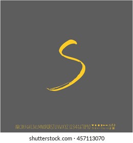 Alphabet & number / handwriting - vector