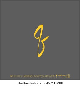 Alphabet & number / handwriting - vector