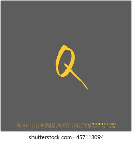 Alphabet & number / handwriting - vector