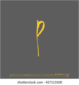 Alphabet & number / handwriting - vector