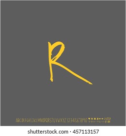Alphabet & number / handwriting - vector