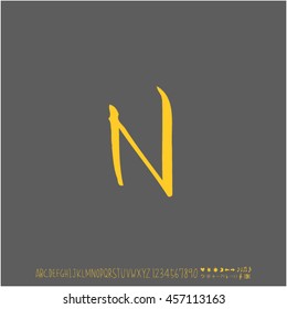 Alphabet & number / handwriting - vector