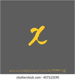 Alphabet & number / handwriting - vector