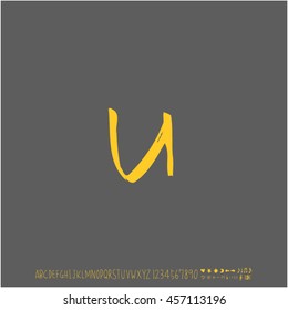 Alphabet & number / handwriting - vector