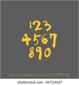 Alphabet & number / handwriting - vector