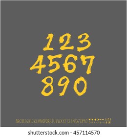 Alphabet & number / handwriting - vector