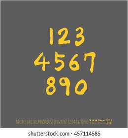 Alphabet & number / handwriting - vector