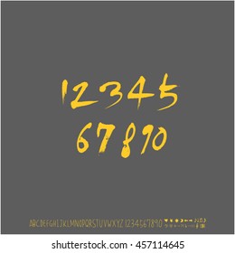 Alphabet & number / handwriting - vector