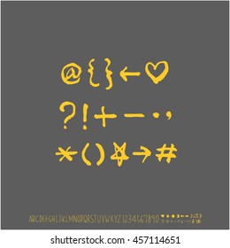 Alphabet & number / handwriting - vector