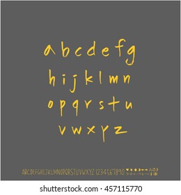 Alphabet & number / handwriting - vector