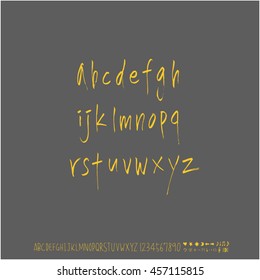 Alphabet & number / handwriting - vector