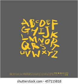 Alphabet & number / handwriting - vector