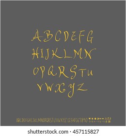 Alphabet & number / handwriting - vector