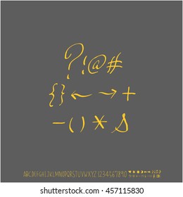 Alphabet & number / handwriting - vector