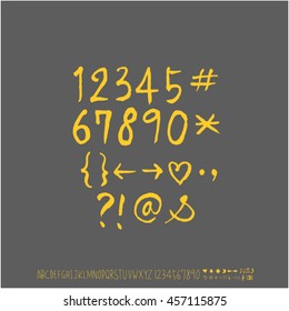 Alphabet & number / handwriting - vector