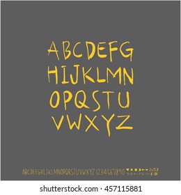Alphabet & number / handwriting - vector