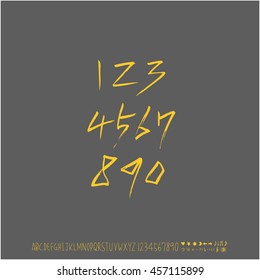 Alphabet & number / handwriting - vector