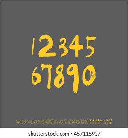 Alphabet & number / handwriting - vector