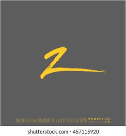 Alphabet & number / handwriting - vector