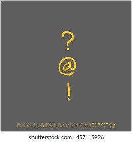 Alphabet & number / handwriting - vector