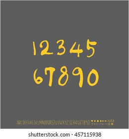 Alphabet & number / handwriting - vector