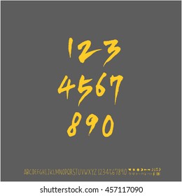 Alphabet & number / handwriting - vector