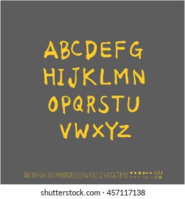 Alphabet & number / handwriting - vector