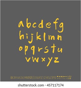 Alphabet & number / handwriting - vector