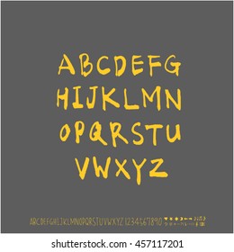 Alphabet & number / handwriting - vector