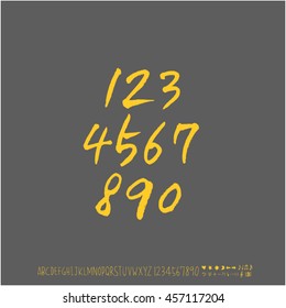 Alphabet & number / handwriting - vector
