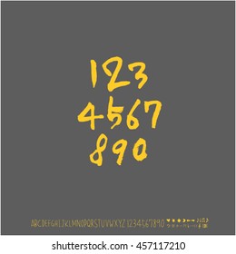 Alphabet & number / handwriting - vector