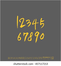 Alphabet & number / handwriting - vector