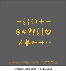Alphabet & number / handwriting - vector