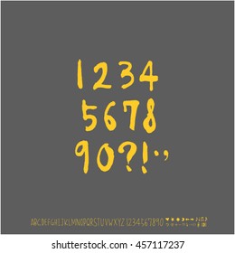 Alphabet & number / handwriting - vector