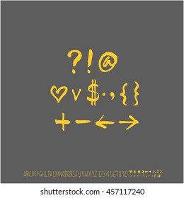 Alphabet & number / handwriting - vector