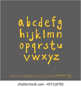 Alphabet & number / handwriting - vector